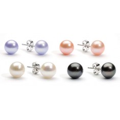 4 Pairs of Pearl Stud Earrings Made with Swarovski Elements Included Shipping